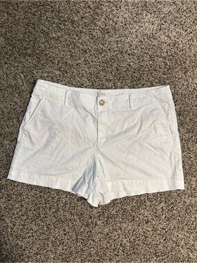 LOFT White Cotton Bermuda Shorts